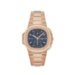 Patek Philippe Nautilus 5990/1R-001 Travel Time Flyback Chronograph Rose Gold Blue Dial