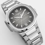 Patek Philippe Nautilus 7118/1200A-010 'Ladies' Stainless Steel Silver Dial Diamond Bezel - Image 3