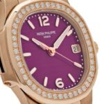 Patek Philippe Nautilus 7010/1R-013 'Ladies' Quartz Rose Gold Purple Diamond Bezel - Image 2