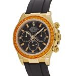 Rolex Daytona 116588SACO Yellow Gold Orange Sapphire Bezel Black Diamond Dial - Image 2