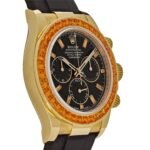 Rolex Daytona 116588SACO Yellow Gold Orange Sapphire Bezel Black Diamond Dial - Image 3
