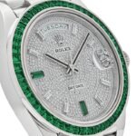Rolex Day-Date 40 228396TEM Platinum Diamond Dial Emerald Bezel - Image 2