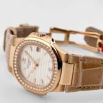 Patek Philippe Nautilus 7010R-011 'Ladies' Rose Gold Silvery Opaline Dial Diamond Bezel - Image 2