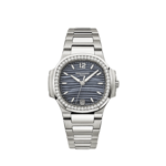 Patek Philippe Nautilus 7018/1A-010 'Ladies' Stainless Steel Blue Mother Of Pearl Dial Diamond Bezel