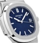 Patek Philippe Nautilus 5711/1P-001 40th Anniversary Platinum Blue Diamond Baguette Dial Limited Edition - Image 3