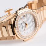 Patek Philippe Nautilus 7010/1R-011 'Ladies' Rose Gold Silver Dial Diamond Bezel Quartz (2019) - Image 3