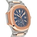 Patek Philippe Nautilus 5980/1AR-001 Chronograph Stainless Steel Rose Gold Blue Dial (2023) - Image 3
