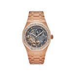 Audemars Piguet Royal Oak 15412OR.ZZ.1220OR.01 Double Balance Wheel Openworked Rose Gold Baguette Bezel (2021)