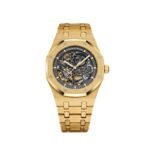 Audemars Piguet Royal Oak 15407BA.OO.1220BA.01 Double Balance Wheel Yellow Gold Openworked Dial