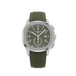 Patek Philippe Aquanaut 5968G-010 Chronograph White Gold Khaki Green Dial