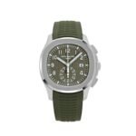Patek Philippe Aquanaut 5968G-010 Chronograph White Gold Khaki Green Dial